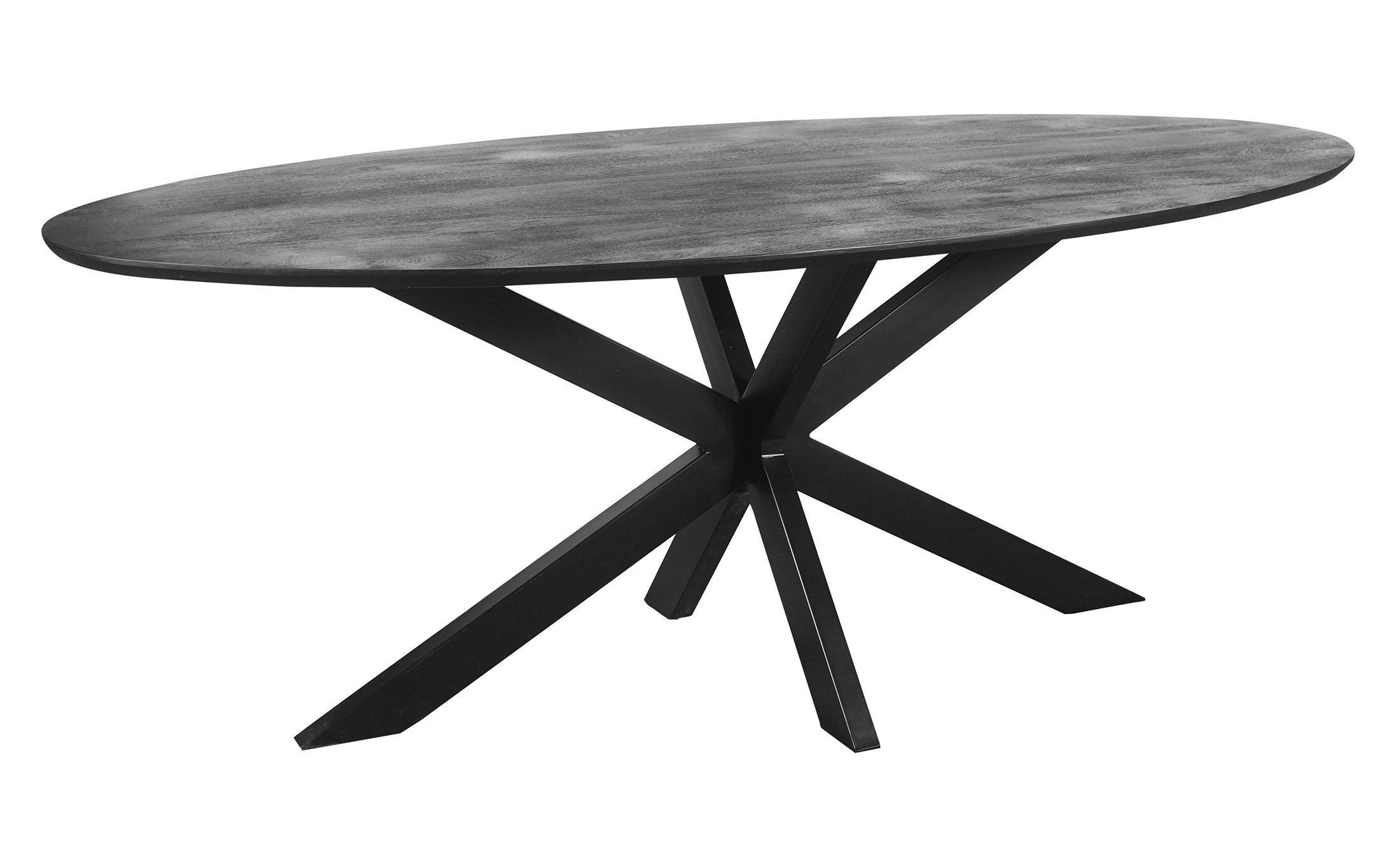 Esstisch Vollmassiv Oval Black / Sofatisch Sofatisch 130x70x46 (h) cm