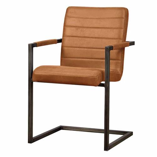 Rocca Armlehnenstuhl / Schwingstuhl Bull cognac