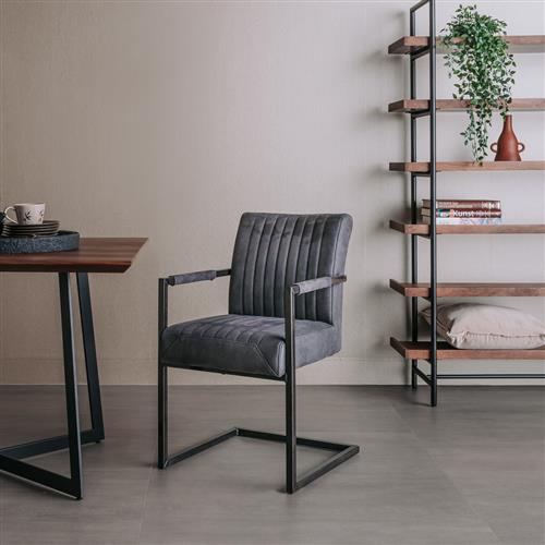Ferro Armlehnenstuhl fabric Savannah anthracite