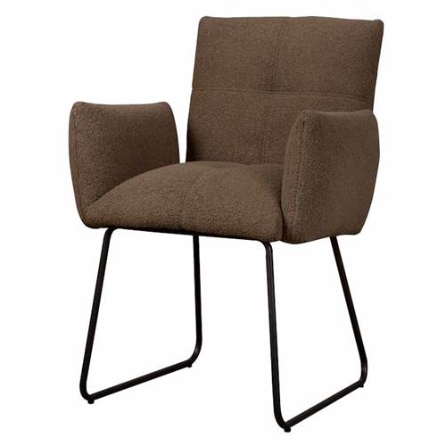 Dante Armlehnenstuhl fabric Teddy Dark brown